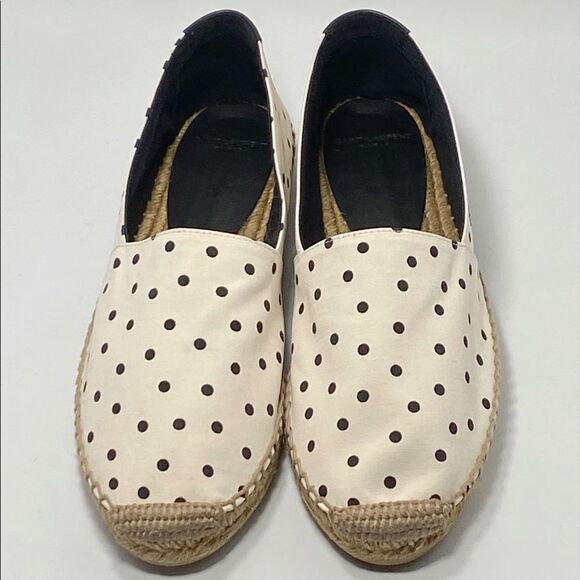 Saint Laurent Signature logo Polka Dot Espadrilles size 39.5 - Picture 3 of 12